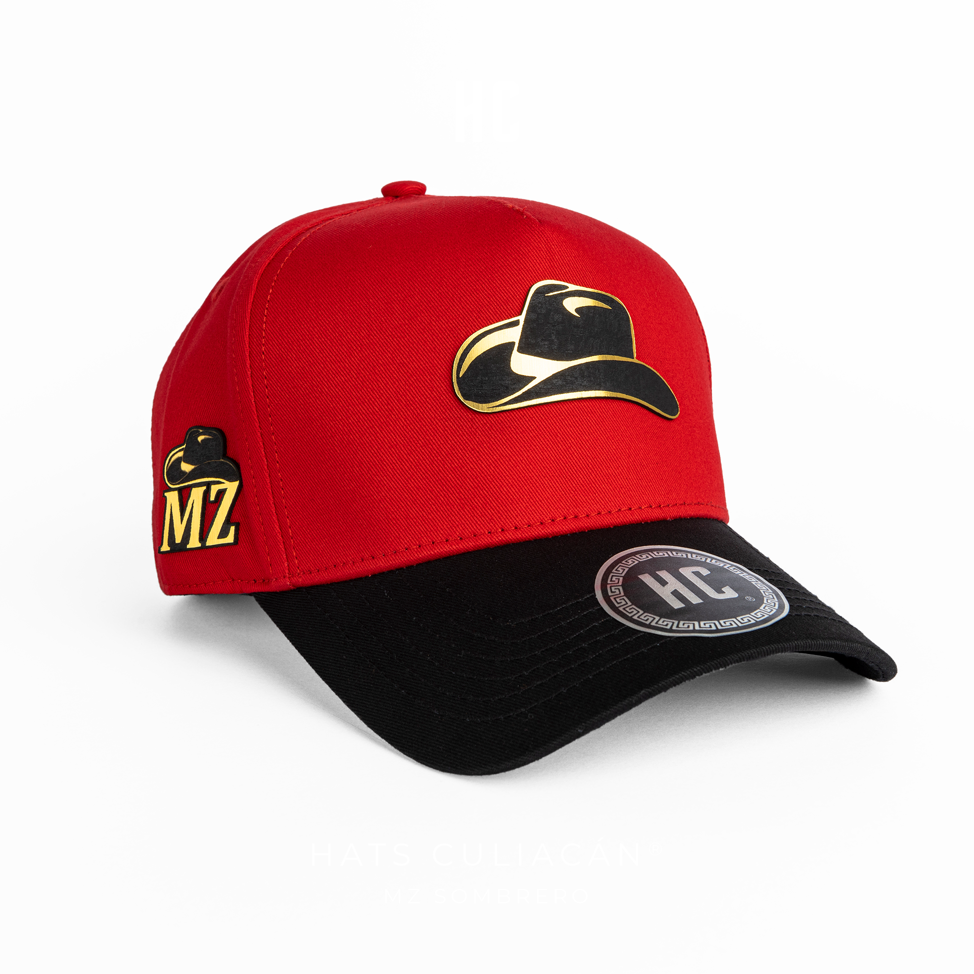 Mz Sombrero Black Roja Curva